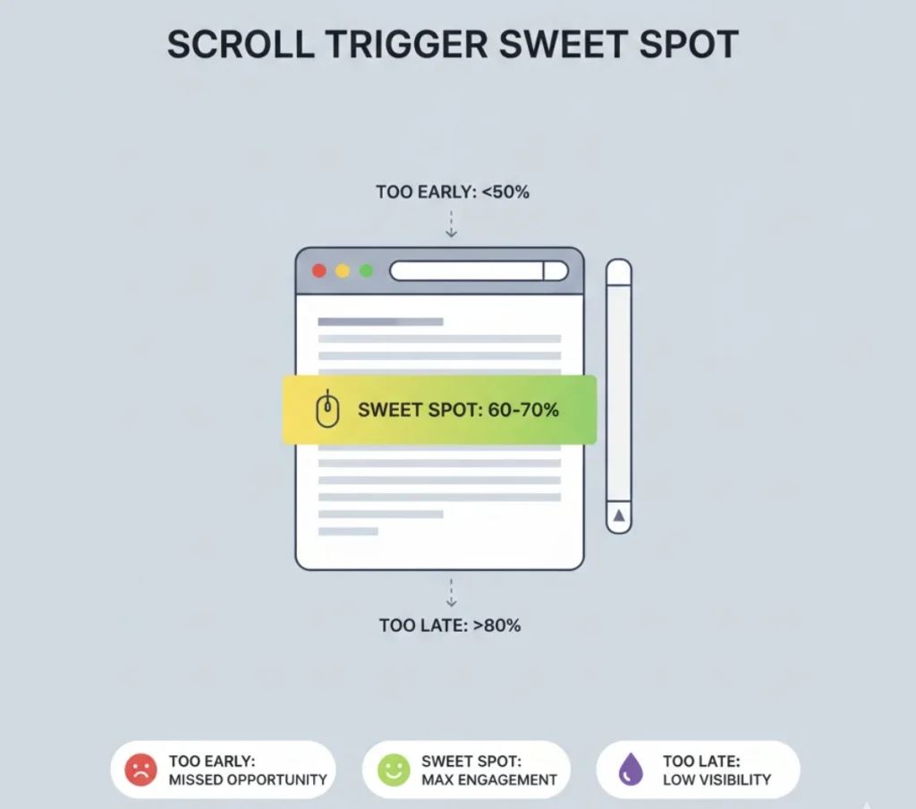 Scroll trigger sweet spot