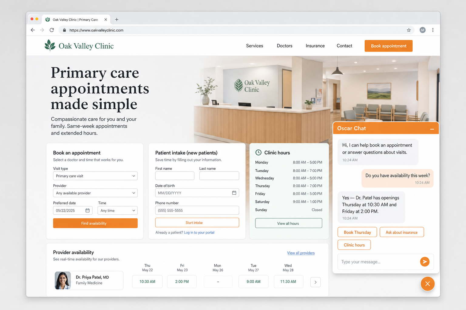 AI chatbot for healthcare patient support and appointment scheduling illustration
