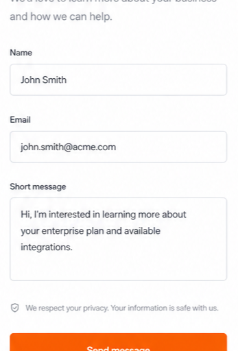 Oscar Chat contact form popup