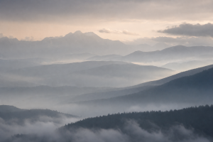 Misty gray mountain landscape blog cover for Chatway alternative article