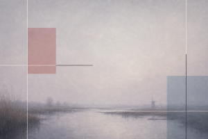 Oscar Chat calm Dutch art-inspired blog cover for Chat Widget Accessibility Checklist for Better UX