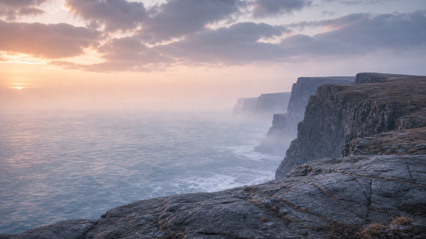 Misty sea cliffs nature cover for Chatway vs Crisp comparison