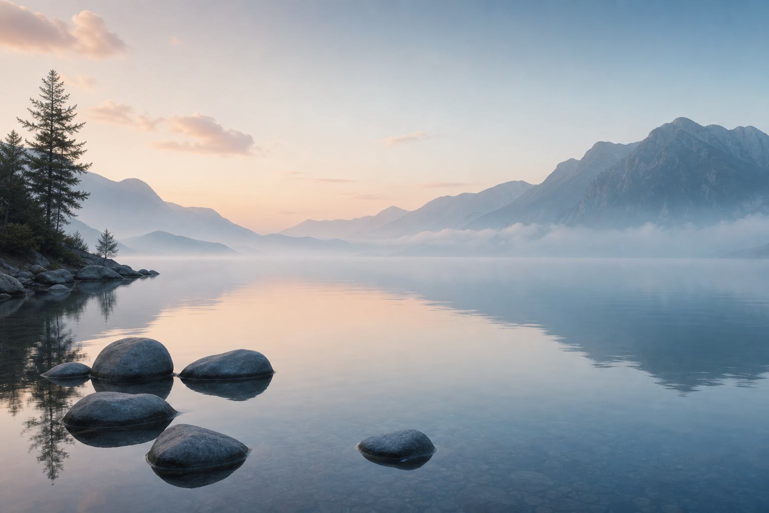 Premium misty lake sunrise nature cover for popup software comparison article