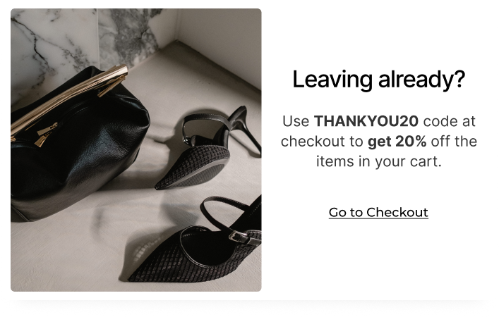 Exit-intent popup offering a discount code