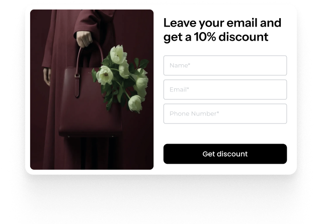 Lead capture popup with email form