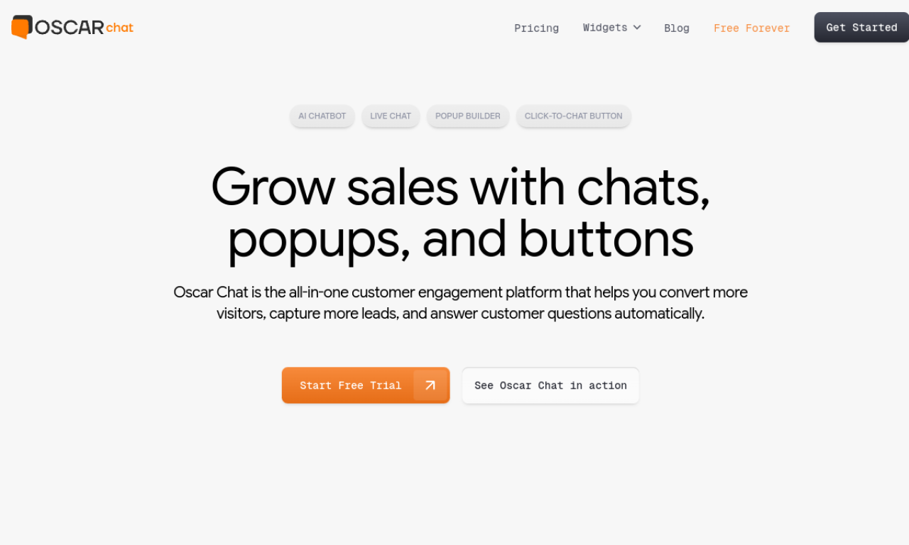 Oscar Chat homepage