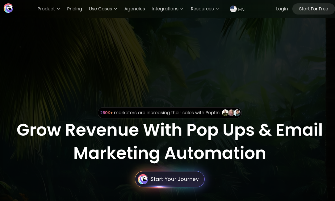 Poptin homepage